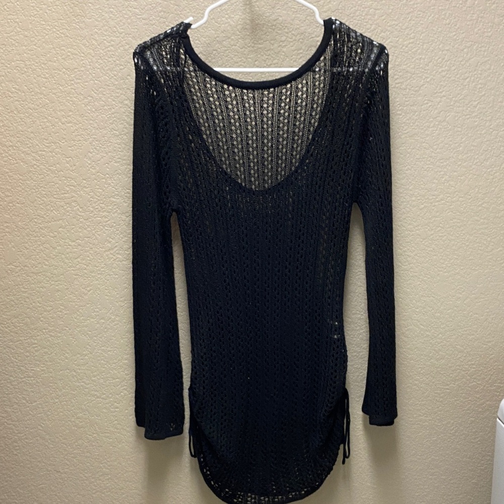 SHEIN Black Knit Swim Coverup